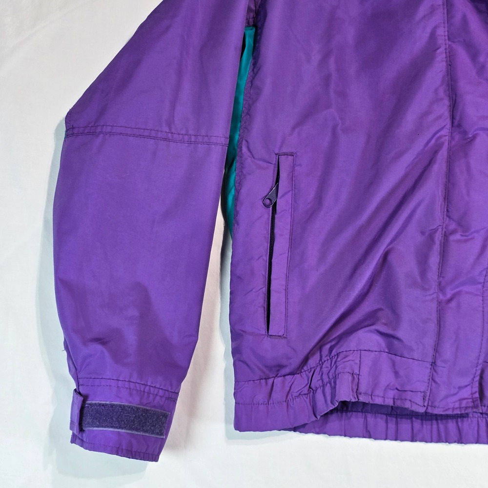 Vintage Columbia Bugaboo Jacket Womens Medium Purple Teal Colorblock 90s Shell - Picture 3 of 16